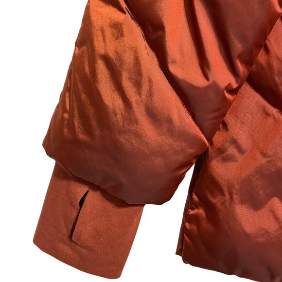 Womens Mind Body Love Burnt Orange Puffer Jacket - Size Small - Picture 6 of 10
